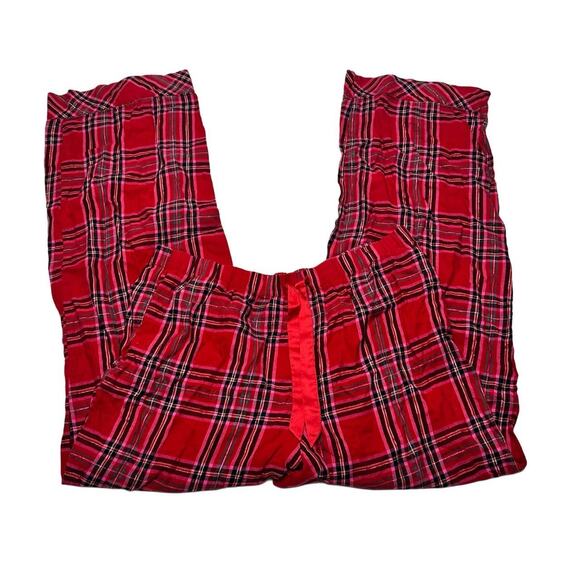 Victorias Secret Size Large Wide Leg Flared Plaid Sleep Loungewear Pants - Picture 1 of 4